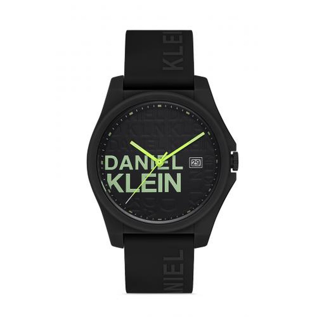 Daniel Klein DK.1.12865-1 - Horloge - Analoog - Mannen - Heren - siliconen band - rond - Zwart - Geel