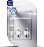 M-Tech LED C5W 12V 31mm - Basis 6x Led diode - Blauw - Set