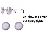 Verres flower power 70s silver mirror glass - John lennon glasses beatles around 70s and 80s disco peace flower power happy together toppers
