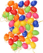 96x Oeufs de Pâques colorés en plastique/plastique 4 cm - Oeufs de Pâques pour branches de Pâques - Décoration de Pâques / décoration Pasen