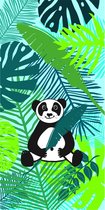 Luxe badlaken/strandlaken handdoek 70 x 140 cm panda print - Strandhanddoeken voor kinderen en volwassenen