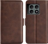 OnePlus 10 Pro Hoesje - MobyDefend Luxe Wallet Book Case (Sluiting Zijkant) - Bruin - GSM Hoesje - Telefoonhoesje Geschikt Voor OnePlus 10 Pro