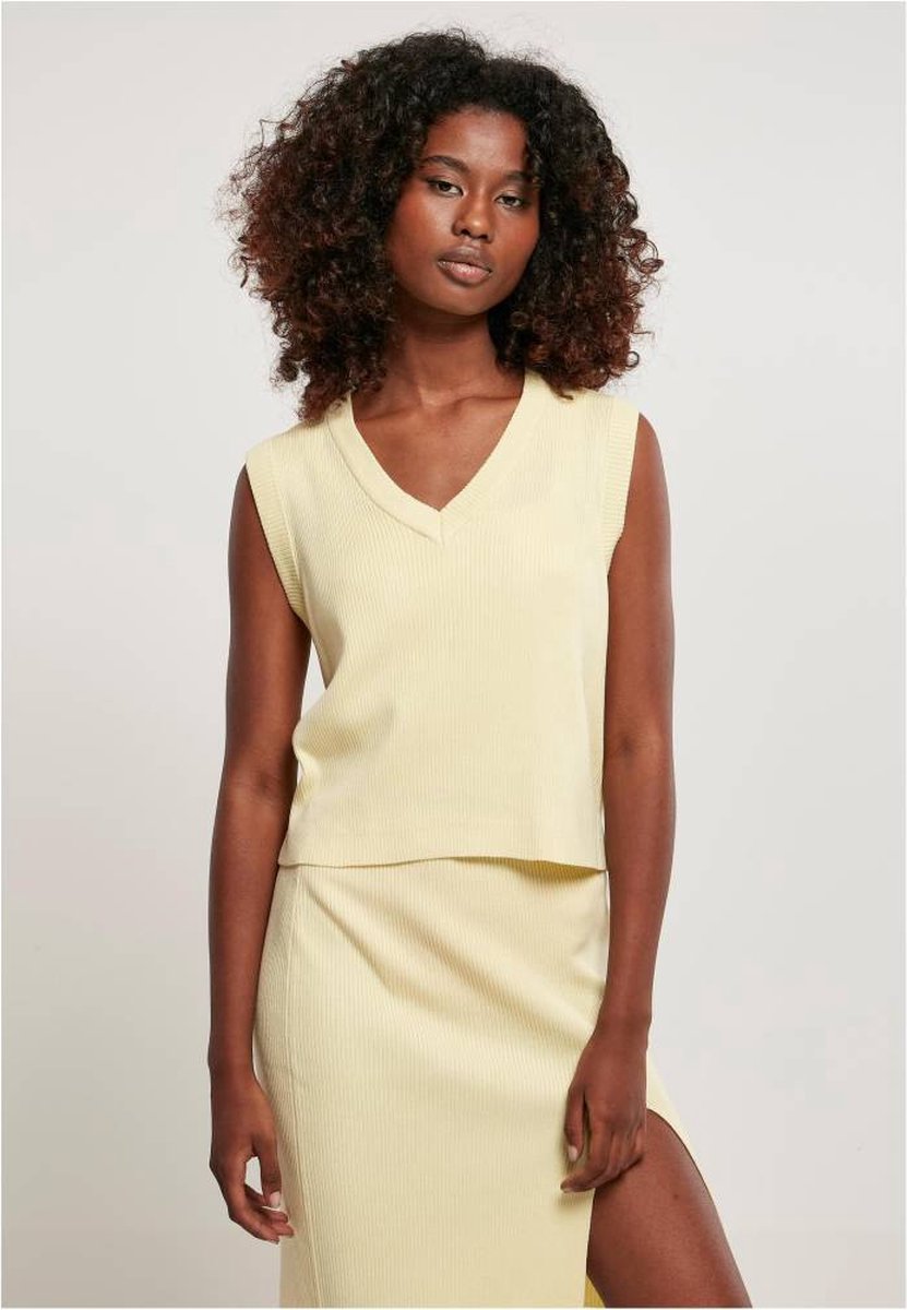 Urban Classics Short Knitted Slip On Gilet 3XL Geel