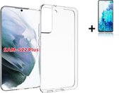 Hoesje Geschikt voor Samsung Galaxy S22 Plus - Screenprotector S22 Plus - S22+ Hoesje Transparant Siliconen Case + Screenprotector