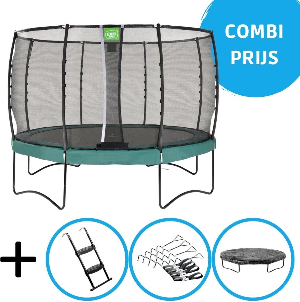 EXIT - Allure Premium trampoline ø366cm - Met accessoires - groen