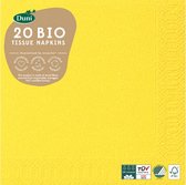 servetten Bio 3-laags 33 x 33 cm papier geel 20 stuks