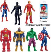 Captain America - Iron Man - HulkBuster - Thanos - Black Panther - Hulk - Spiderman - actie figuren - Marvel 7 Stuks Complete set- Avengers - 15 cm Groot - Cadeau Tip - Duo Set - Bekend - Must Have for Kids - Heroes
