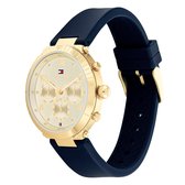 Tommy Hilfiger TH1782491 Horloge Dames Staal Goudkleurig Siliconen Band Blauw 38mm