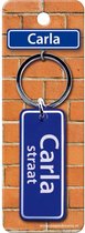 sleutelhanger Carla straat 9 x 3 cm staal blauw