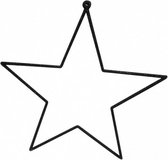kersthanger ster glitter 24 cm zwart