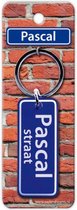 sleutelhanger straatnaam Pascal 9 cm staal blauw