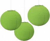 lampionnen 24 cm 3 stuks groen