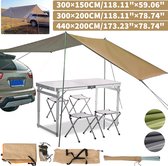 Carefree-200*440cm camping auto luifel-voortent luifel-Auto tarp-Carside tarp-Rooftop luifel-Rooftop tarp-zonwering-markies-Sunroof-caravanluifel-Zonwering Waterdichte Camper Auto Achterklep 