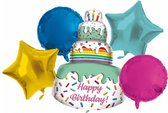 folieballonnenset Cake Time taart 72 cm 5-delig