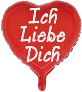 folieballon 'Ich liebe dich' hartvorm 45 cm rood/ wit