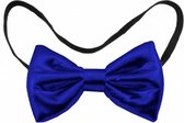 vlinderstrik 10 cm polyester metallic blauw