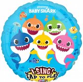 folieballon Baby Shark 71 cm lichtblauw
