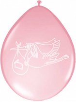 ballon Geboorte Meisje 30 cm latex roze 8 stuks