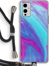 Case Company® - OnePlus 9 hoesje met Koord - Zweverige regenboog - Telefoonhoesje met Zwart Koord - Bescherming aan alle Kanten en Over de Schermrand
