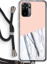 Case Company® - Xiaomi Redmi Note 10 Pro hoesje met Koord - A touch of peach - Telefoonhoesje met Zwart Koord - Bescherming aan alle Kanten en Over de Schermrand