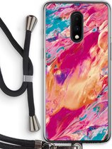 Case Company® - OnePlus 7 hoesje met Koord - Pastel Echoes - Telefoonhoesje met Zwart Koord - Bescherming aan alle Kanten en Over de Schermrand