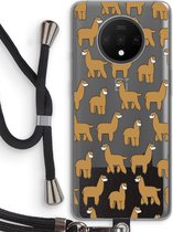 Case Company® - OnePlus 7T hoesje met Koord - Alpacas - Telefoonhoesje met Zwart Koord - Bescherming aan alle Kanten en Over de Schermrand