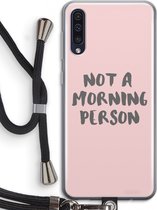 Case Company® - Samsung Galaxy A50 hoesje met Koord - Morning person - Telefoonhoesje met Zwart Koord - Bescherming aan alle Kanten en Over de Schermrand