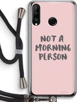 Case Company® - Huawei P30 Lite hoesje met Koord - Morning person - Telefoonhoesje met Zwart Koord - Bescherming aan alle Kanten en Over de Schermrand