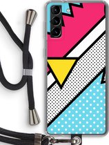 Case Company® - Samsung Galaxy S21 Plus hoesje met Koord - Pop Art #3 - Telefoonhoesje met Zwart Koord - Bescherming aan alle Kanten en Over de Schermrand