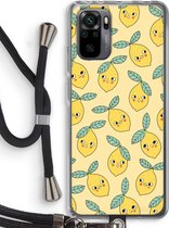 Case Company® - Xiaomi Redmi Note 10 Pro hoesje met Koord - Citroenen - Telefoonhoesje met Zwart Koord - Bescherming aan alle Kanten en Over de Schermrand