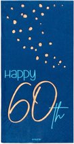 servetten Elegant True 60 jaar 33 cm papier blauw 10 stuks