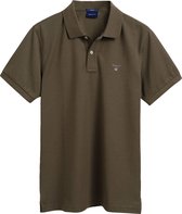 Gant - Polo Basic Donkergroen - Regular-fit - Heren Poloshirt Maat 3XL