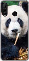 Geschikt voor Huawei P30 Lite hoesje - Panda - Bamboe - Natuur - Siliconen Telefoonhoesje