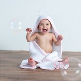 Baby Handdoek met capouchon/Babies' Hooded Towel, TC36, wit/roze