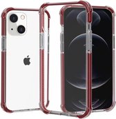 iPhone 13 Backcover Bumper Hoesje - Back cover - case - Apple iPhone 13 - Transparant / Donkerrood