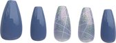 Nailsupplier 'Icy Girl' | Blauwe nepnagels met print | Plaknagels | Kunstnagels met lijm | Press on nails