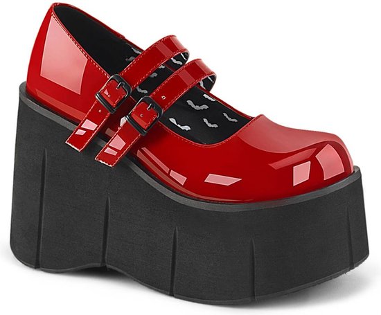 DemoniaCult - KERA-08 Plateau Sandaal - US 6 - 36 Shoes - Rood