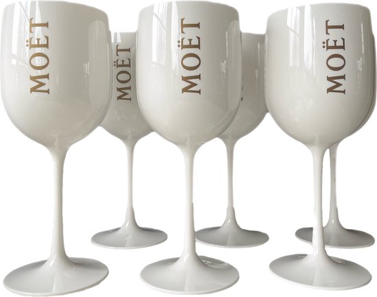 Moët & Chandon Ice - 6 stuks Champagne Glazen (Wit) - Acryl | bol.com
