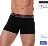 Brubeck Heren Ondergoed Short Boxershorts - Naadloos Elastisch Katoen - Zwart XXL