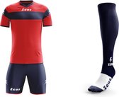 Sport tenue/Voetbal tenue Zeus Apollo, Navy blauw/Rood, maat XL. Inclusief voetbalsokken !