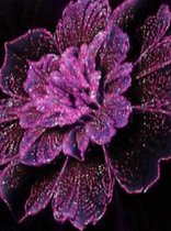Lukana® Bloem met glitters Diamond painting - Vierkante steentjes - 40x50cm - 42 kleuren! - 5D - compleet pakket - ontspannen - volwassenen