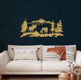 Wanddecoratie |Eland /Moose | Metal - Wall Art | Muurdecoratie | Woonkamer |Gouden| 75x33cm