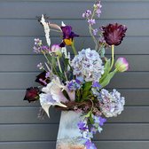 Seta Fiori - Zijden Bloemen Kunstboeket - Kunstbloemen Boeket voor Binnen - Luxe Boeket - Lilac - Paars - 75cm