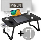 N'JOY Life - Laptoptafel Bedtafel - Laptopstandaard voor op Schoot of Bed met 4 USB - Incl. Ventilator en Lampje