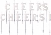 kaarsjes Cheers Cheers! glitter 7,5 cm wax 13 stuks