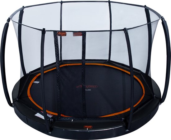 Avyna Pro-Line FlatLevel trampoline 12 Ø365cm + Royal Class Veiligheidsnet – Zwart