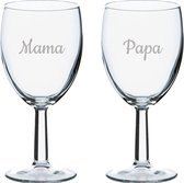 Gegraveerde wijnglas 24,5cl Mama & Papa