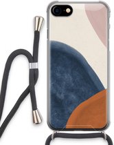Case Company® - iPhone SE 2020 hoesje met Koord - Geo #1 - Telefoonhoesje met Zwart Koord - Extra Bescherming aan alle Kanten en Over de Schermrand