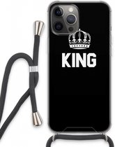 Case Company® - iPhone 13 Pro Max hoesje met Koord - King zwart - Telefoonhoesje met Zwart Koord - Extra Bescherming aan alle Kanten en Over de Schermrand