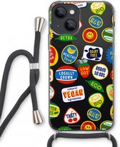 Case Company® - iPhone 13 mini hoesje met Koord - Fruitsticker - Telefoonhoesje met Zwart Koord - Extra Bescherming aan alle Kanten en Over de Schermrand